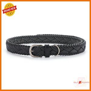 Hand-Woven Leather Belt Retro Pin Buckle Casual Jeans Skirt Accessory